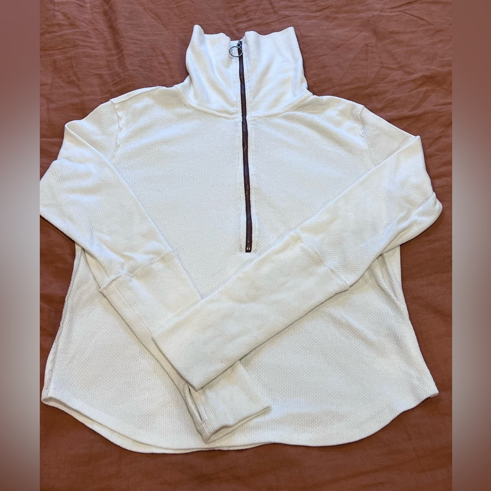 We The Free White Quarter Zip Pullover, Women’s M